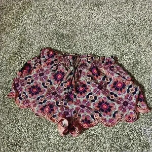 Alya Floral Shorts Lounge Stretch Waist Pull On Womens Sz S